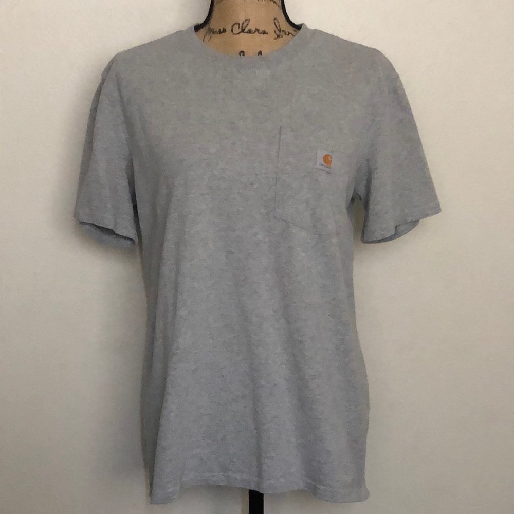 Carhartt Women's Short Sleeve Gray Pocket T-shirt